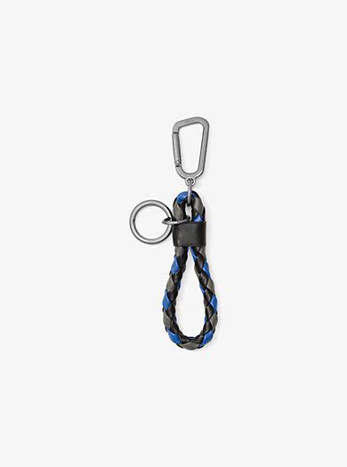 michael kors braided leather key chain|Michael Kors Men`s Logo Silver.